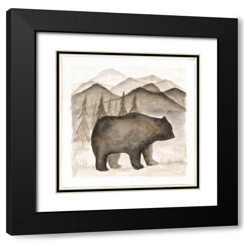Bear Black Modern Wood Framed Art Print with Double Matting by Shamp, Cindy