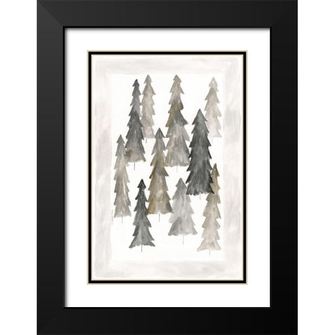 Winter Trees I Black Modern Wood Framed Art Print with Double Matting by Shamp, Cindy