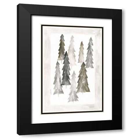 Winter Trees II Black Modern Wood Framed Art Print with Double Matting by Shamp, Cindy