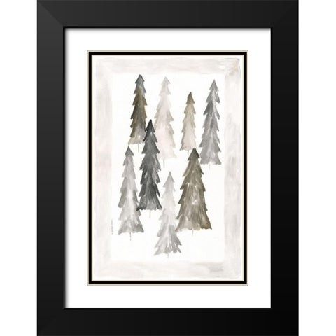 Winter Trees II Black Modern Wood Framed Art Print with Double Matting by Shamp, Cindy