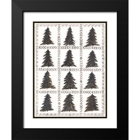Tree Background Black Modern Wood Framed Art Print with Double Matting by Shamp, Cindy