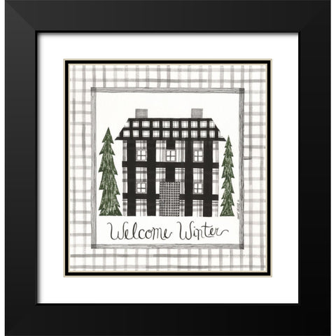 Welcome Winter Black Modern Wood Framed Art Print with Double Matting by Shamp, Cindy