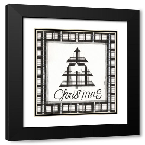 Christmas Tree Black Modern Wood Framed Art Print with Double Matting by Shamp, Cindy