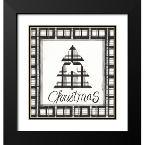 Christmas Tree Black Modern Wood Framed Art Print with Double Matting by Shamp, Cindy