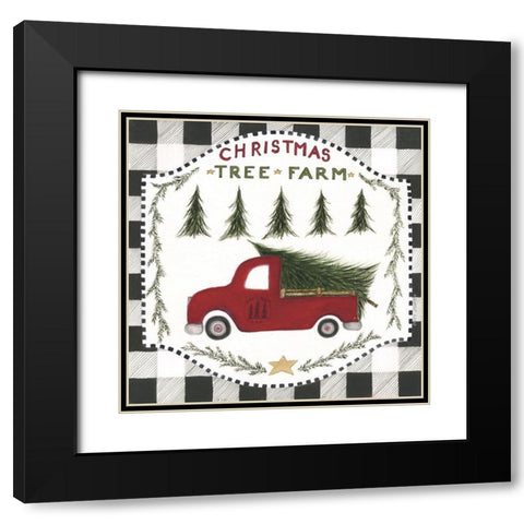 Christmas Tree Farm II Black Modern Wood Framed Art Print with Double Matting by Shamp, Cindy