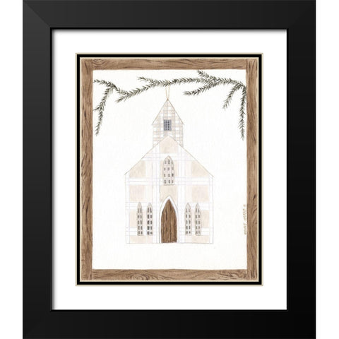 White Church Black Modern Wood Framed Art Print with Double Matting by Shamp, Cindy