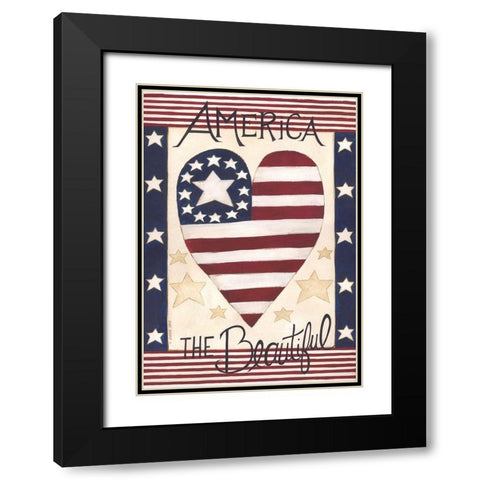 America the Beautiful Black Modern Wood Framed Art Print with Double Matting by Shamp, Cindy