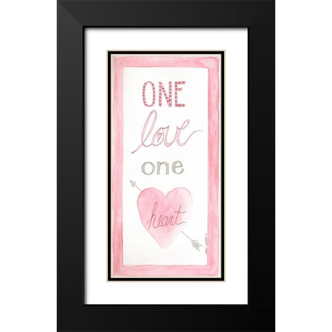 One Heart Black Modern Wood Framed Art Print with Double Matting by Shamp, Cindy