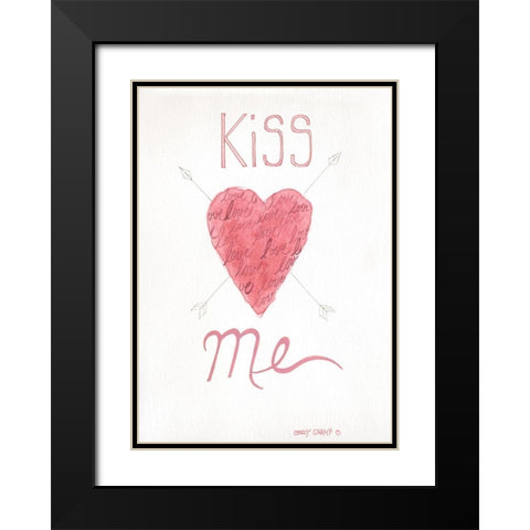 Kiss Me Black Modern Wood Framed Art Print with Double Matting by Shamp, Cindy