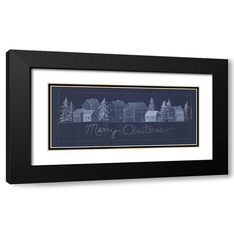 Merry Christmas Black Modern Wood Framed Art Print with Double Matting by Shamp, Cindy