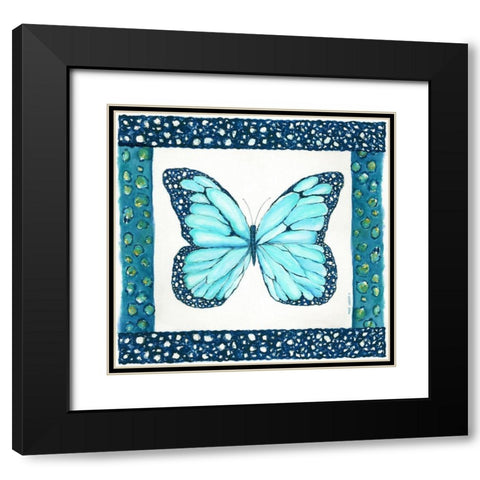 Butterfly with Border IV Black Modern Wood Framed Art Print with Double Matting by Shamp, Cindy