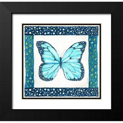 Butterfly with Border IV Black Modern Wood Framed Art Print with Double Matting by Shamp, Cindy