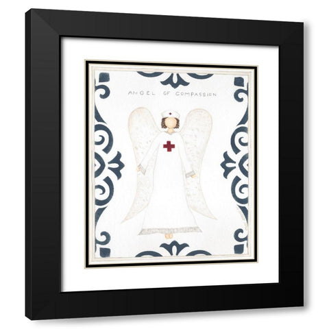 Angel of Compassion Black Modern Wood Framed Art Print with Double Matting by Shamp, Cindy