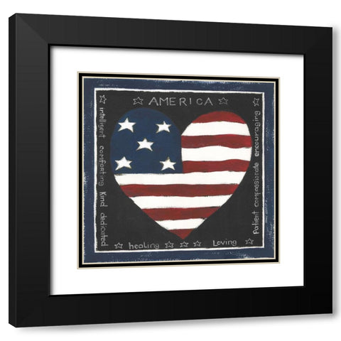 American Heart Black Modern Wood Framed Art Print with Double Matting by Shamp, Cindy
