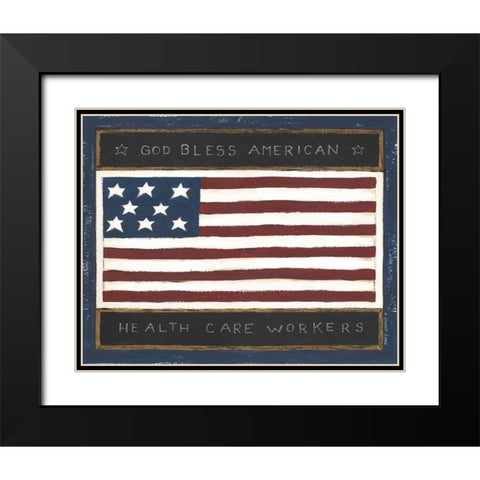 God Bless Health Care Workers Black Modern Wood Framed Art Print with Double Matting by Shamp, Cindy