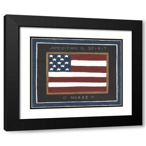 American Spirit - Nurse Black Modern Wood Framed Art Print with Double Matting by Shamp, Cindy