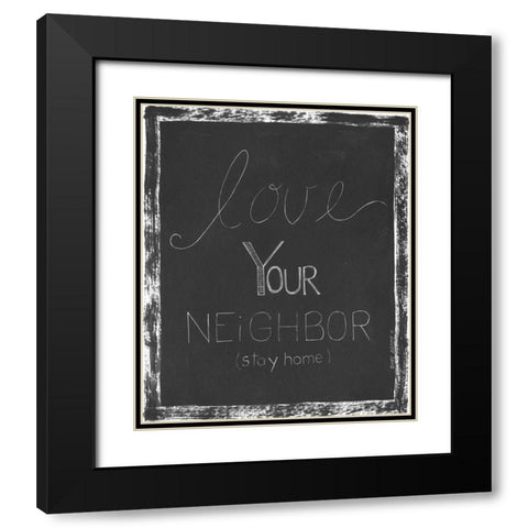 Stay Home Black Modern Wood Framed Art Print with Double Matting by Shamp, Cindy