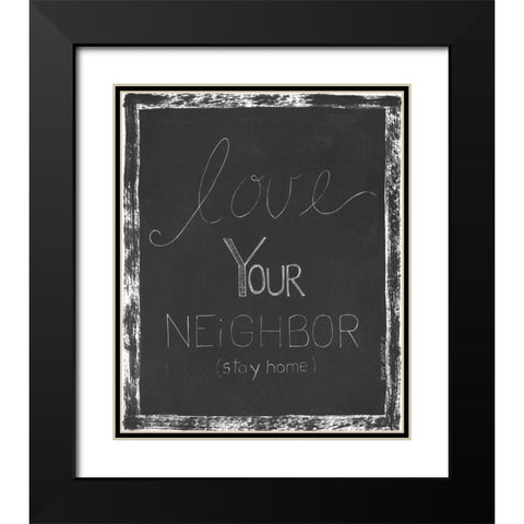 Stay Home Black Modern Wood Framed Art Print with Double Matting by Shamp, Cindy