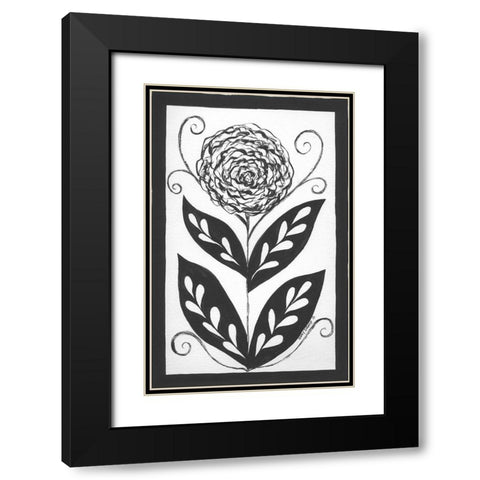 Peony I Black Modern Wood Framed Art Print with Double Matting by Shamp, Cindy