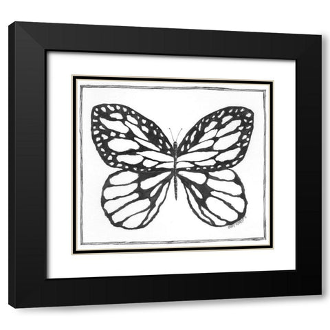 Butterfly II Black Modern Wood Framed Art Print with Double Matting by Shamp, Cindy