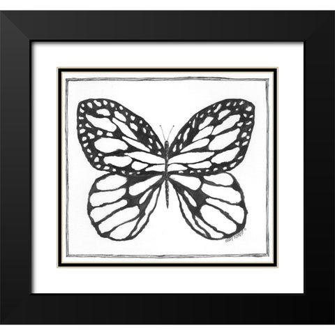 Butterfly II Black Modern Wood Framed Art Print with Double Matting by Shamp, Cindy