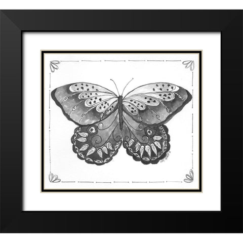 Butterfly VII Black Modern Wood Framed Art Print with Double Matting by Shamp, Cindy