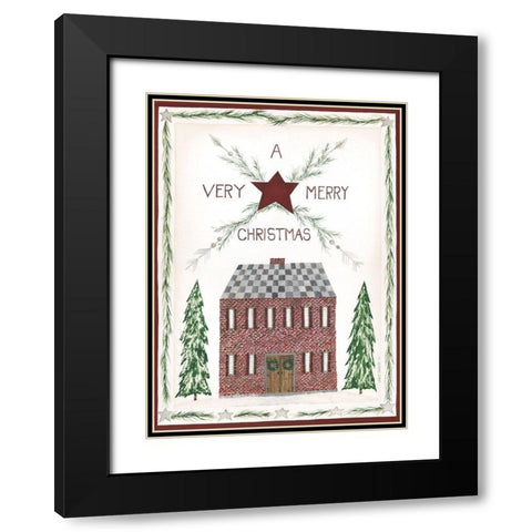 Very Merry Christmas Black Modern Wood Framed Art Print with Double Matting by Shamp, Cindy