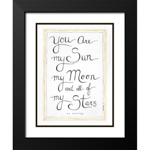 Sun and Moon Black Modern Wood Framed Art Print with Double Matting by Shamp, Cindy