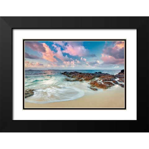 Peace Black Modern Wood Framed Art Print with Double Matting by Frates, Dennis