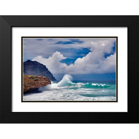 Wave Hello Black Modern Wood Framed Art Print with Double Matting by Frates, Dennis