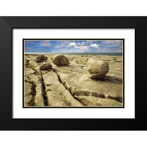 Boulders Black Modern Wood Framed Art Print with Double Matting by Frates, Dennis