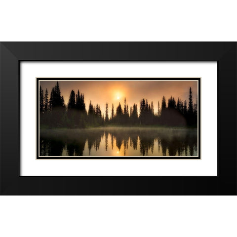 Sunset Bliss Black Modern Wood Framed Art Print with Double Matting by Frates, Dennis
