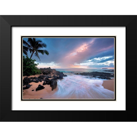 Beach Calm Black Modern Wood Framed Art Print with Double Matting by Frates, Dennis