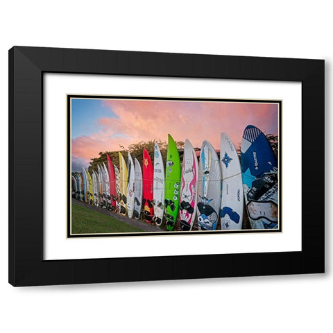 Surf Time Black Modern Wood Framed Art Print with Double Matting by Frates, Dennis