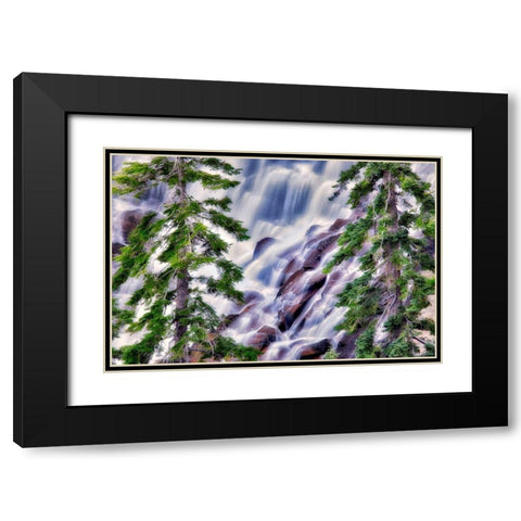 The Falls Black Modern Wood Framed Art Print with Double Matting by Frates, Dennis