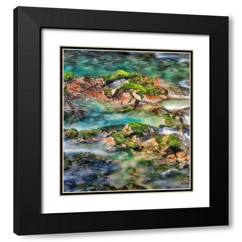 Mossy Rocks Black Modern Wood Framed Art Print with Double Matting by Frates, Dennis