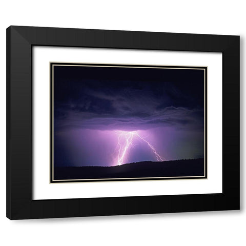 Lightning Black Modern Wood Framed Art Print with Double Matting by Frates, Dennis