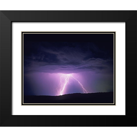 Lightning Black Modern Wood Framed Art Print with Double Matting by Frates, Dennis