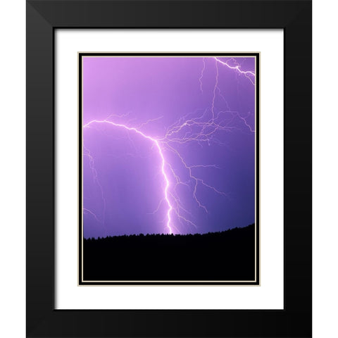 Lightning II Black Modern Wood Framed Art Print with Double Matting by Frates, Dennis