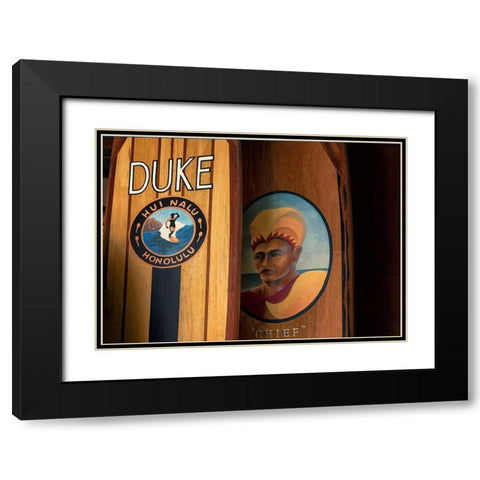 Surf Hawaii Black Modern Wood Framed Art Print with Double Matting by Frates, Dennis
