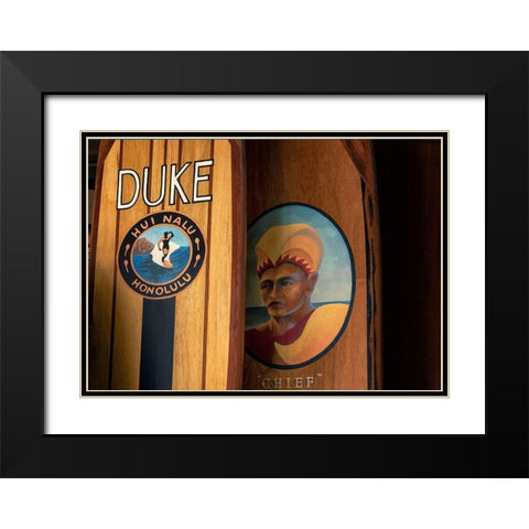 Surf Hawaii Black Modern Wood Framed Art Print with Double Matting by Frates, Dennis