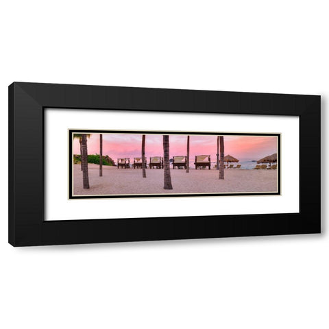 Pink Beach Black Modern Wood Framed Art Print with Double Matting by Frates, Dennis