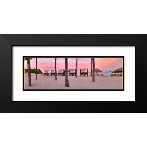 Pink Beach Black Modern Wood Framed Art Print with Double Matting by Frates, Dennis