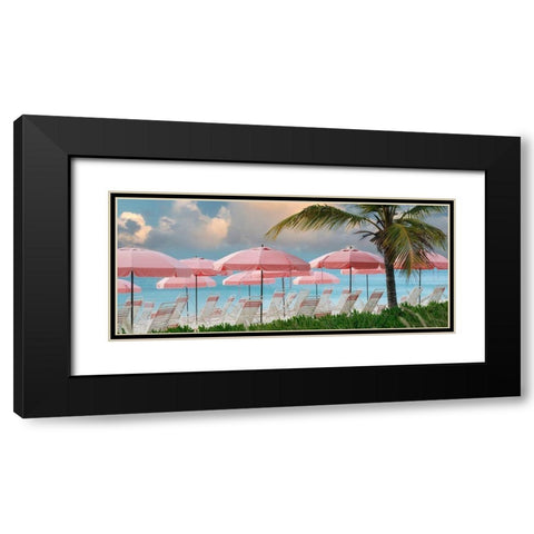 Umbrellas Black Modern Wood Framed Art Print with Double Matting by Frates, Dennis