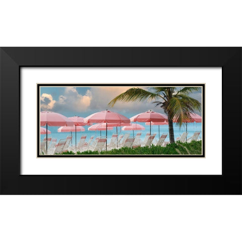 Umbrellas Black Modern Wood Framed Art Print with Double Matting by Frates, Dennis