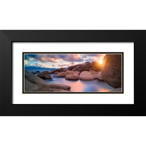 Sunset Cove Black Modern Wood Framed Art Print with Double Matting by Frates, Dennis