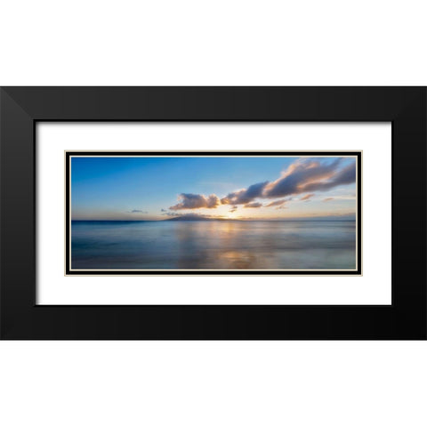 Blue and Yellow Black Modern Wood Framed Art Print with Double Matting by Frates, Dennis