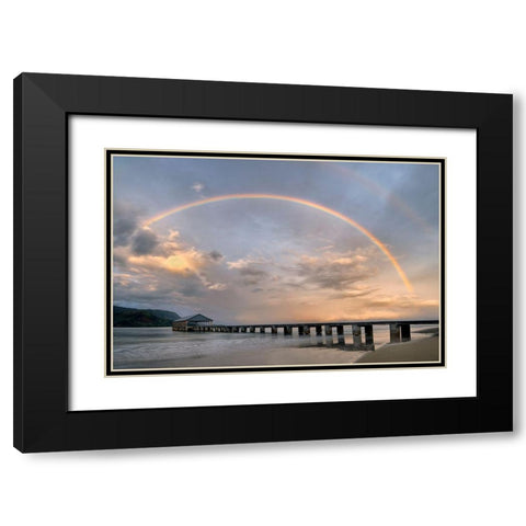 Rainbow Pier Black Modern Wood Framed Art Print with Double Matting by Frates, Dennis