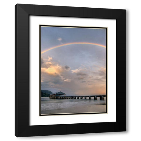 Rainbow Pier IV Black Modern Wood Framed Art Print with Double Matting by Frates, Dennis