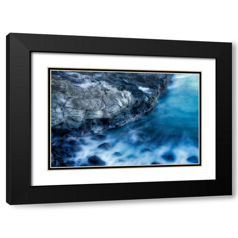 Cerulean Black Modern Wood Framed Art Print with Double Matting by Frates, Dennis